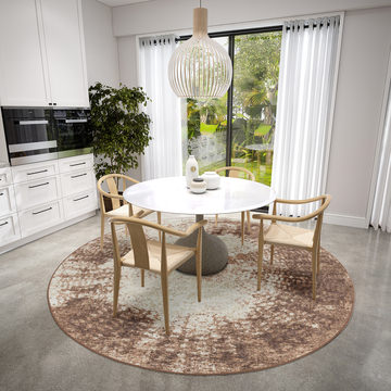 Urban Rug Winslow Chocolate Tin Area Rug Round - 8′0″ x 8′0″