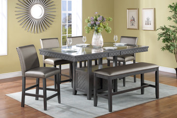 Bankston Counter Table With 4 Stools And Bench