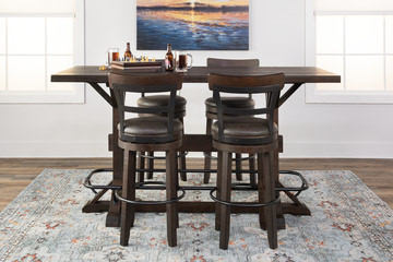 Homestead Grand Pub Table With 4 Swivel Bar Stools