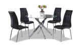 Jetta 45″ Round Glass Table With 4 Chairs thumbnail 1
