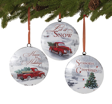 Winter Scene Disc Ornament