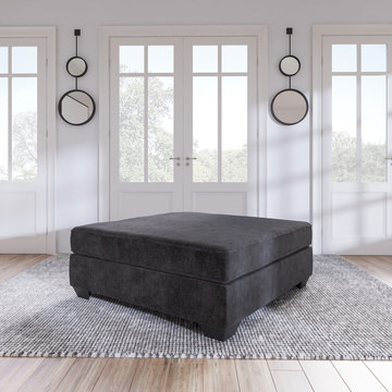 Carrie Cocktail Ottoman - Charcoal